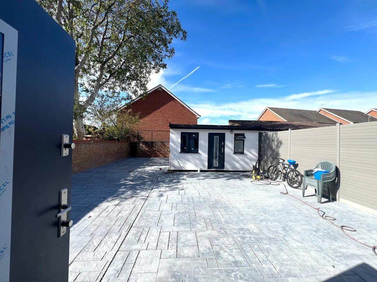 Rear garden and studio
